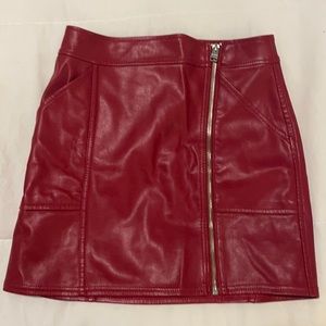 Red leather skirt from express